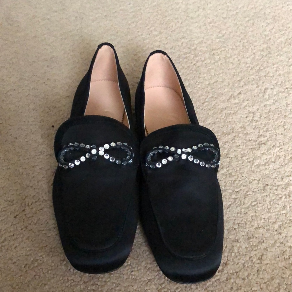 COPY - I. Crew black satin loafers size 8